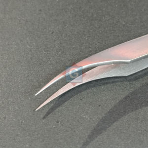 Pinces à cils en acier inoxydable de haute qualité avec pointe aiguë de style lune polie, précision antistatique pour l'extension de faux cils - Product Image 2