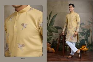 Nouvelle collection exclusive de Kurta brodée de vêtements de festival pour hommes pour la saison des mariages - Product Image 6