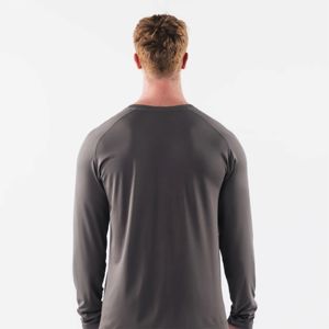 เสื้อยืดออกกำลังกายแขนยาวสำหรับผู้ชายผ้าโพลีเอสเตอร์ผ้าฝ้าย OEM สำหรับฤดูใบไม้ร่วง/ฤดูหนาว" - Product Image 4