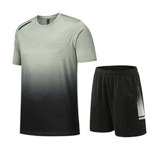 ชุดกีฬากางเกงขาสั้นสำหรับผู้ชายสำหรับฤดูร้อนเสื้อผ้าแฟชั่นลำลองแบบถักเสื้อยืดแขนสั้นและชุดกางเกงวิ่ง - Product Image 5