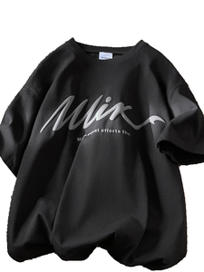 T-shirt imprimé bouffant Streetwear pour hommes personnalisé OEM d'usine T-shirt surdimensionné en coton Chemise à logo en relief 3D - Product Image 6