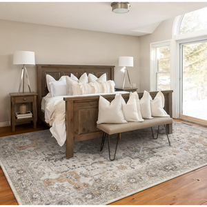 Tapis d'intérieur personnalisable antidérapant, lavable, rond ou ovale, avec motif médaillon, parfait pour la maison ou le couloir - Product Image 1