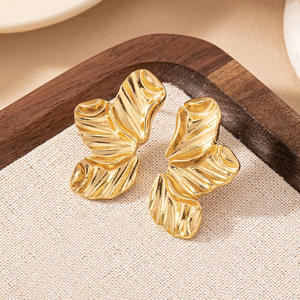 NX23-J Geometric Flower Shape Women <b>Stud</b> Brass Antique <b>Silver</b> Plated Zircon Trend Fashion Party Gifts Personality Simplicity - Product Image 4