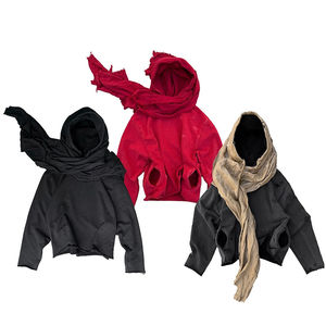 Sudadera con Capucha para Hombre, Estilo Wasteland, Corte Regular, Lavado Ácido Vintage, Diseño con Pedrería, Invierno, Impresión Personalizada - Product Image 4