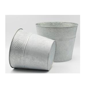 Bañera de maceta galvanizada de hierro y metal con mango lateral de metal Jardín de flores en relieve Maceta galvanizada Maceta decorativa - Product Image 4