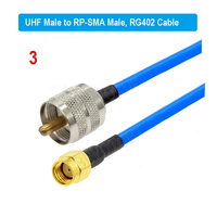 Adaptador de Conector PL259 UHF Macho a SMA Macho, Cable RG402 Semiflexible de 50 Ohmios, Cable Coaxial RF, Cable de Extensión