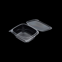 Boîte d'emballage alimentaire en plastique PET transparente, recyclable, jetable, à couvercle articulé, pour salade, 16 oz, fabriquée à Taïwan, certifiée ISO 9001