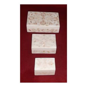 Cajas decorativas de mármol con incrustaciones de perlas blancas para hoteles y oficinas, artesanías para regalos de promoción - Product Image 1