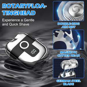 Mini Afeitadora Eléctrica Recargable por USB para Hombre, Silenciosa, Portátil, con Pantalla LCD y Función de Lavado, Ideal para Viajes - Product Image 5