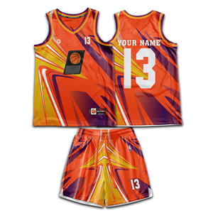 Camiseta de baloncesto, uniforme de baloncesto OEM para hombres, camiseta y pantalones cortos de equipo personalizados, impresión por sublimación completa, tela que absorbe la humedad - Product Image 2