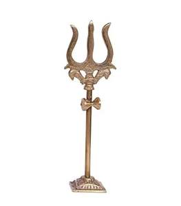 Fait à la main en laiton doré saint Shiva Trishul avec poignée Sculptures Figurine Statue déclaration pièces décor articles cadeaux - Product Image 3