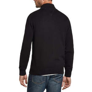 Maglione Vintage da Uomo con Zip a un Quarto, Impermeabile, 100% Cotone, Nero, Taglia Large, con Design a Fiocco di Neve Impermeabile - Product Image 2