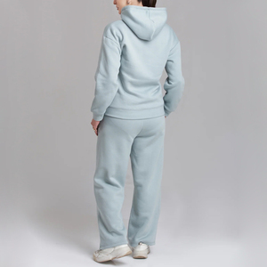 Survêtement décontracté d'hiver pour femme, le plus vendu, à capuche, uni, respirant, 100 % coton, manches longues, taille élastique pleine longueur - Product Image 4