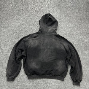 Logo de sérigraphie zippé lavé à l'acide personnalisé 400 Plus GSM Heavyweight Vintage Style Boxy Fit Acid Wash Distress Hoodie - Product Image 2