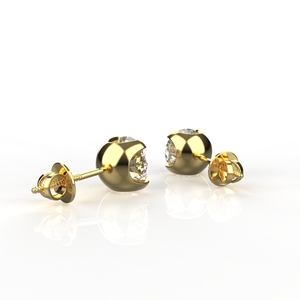 Avarta Jewellery Oro de 18 quilates 2 quilates cada uno Moissanite Solitaire Stud Pendientes para niñas y mujeres - Product Image 2