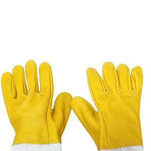 Guantes de apicultura de piel de cabra profesional Puños protectores largos Guantes de apicultura de cuero suave para apicultura de piel de vaca - Product Image 5