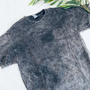 Calidad Premium DTG Imprimir 100% Algodón Lavado ácido Camisetas de gran tamaño Lavado ácido Camiseta Mujer - Product Image 1