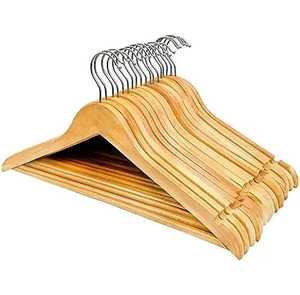 Eco-Friendly Wooden Coat <b>Hangers</b> with Non-Slip Smooth Double Notches Durable Clothes <b>Hangers</b> Featuring - Product Image 2