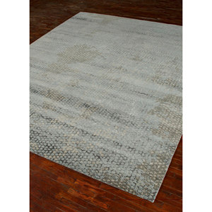 Alfombra Rectangular Kavi Gris y Negra, Tejida a Mano con Lana y Seda de Bambú, Diseño Teoría del Caos, Estilo Boho, para Hogar y Pasillo - Esk-404 - Product Image 2