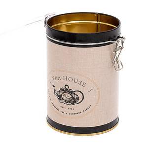 Recipiente de Almacenamiento de Alimentos Transparente Kontensan Vintage con Diseño de Textura de Lino Inspirado en Cafeterías, Caja de Metal de 1.1L, ER1178F, 105x150mm, Cierre de Alambre - Product Image 2