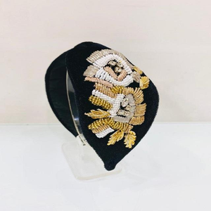 Diadema con Cuentas de Talla Única para Mujer, Accesorio para el Cabello Bordado a Mano, Estilo Moño Superior - Product Image 4