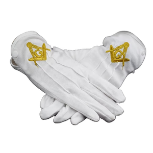 Gants maçonniques en coton blanc de qualité supérieure Personnaliser des gants confortables de nouveau style dans des gants maçonniques bon marché - Product Image 4