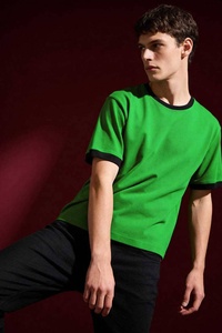 T-shirt ample et court à coupe carrée avec impression numérique personnalisée, blanc, 100% coton tricoté respirant pour homme - Product Image 4