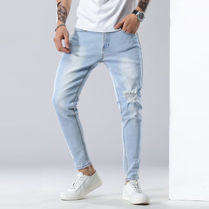 New arrival Men's Jeans Luxury Hip Hop Jeans Men's Pants Trousers Stacked Denim Y2K <b>Distressed</b> <b>Top</b> Quality Designer Jeans - Product Image 2