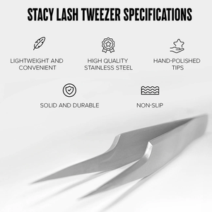 For STL-3 Stainless Steel Tweezers with Precision Tip Anti-Static for Professional Eyelash Extensions-Essential Supplies - Product Image 2