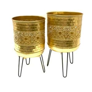 Finition antique noire pour décoration intérieure ou extérieure décoration de pépinière pots de jardinière de fleurs en métal - Product Image 2