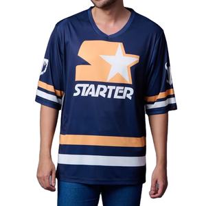 เสื้อเจอร์ซีย์สำหรับทั้งชายและหญิงผ้าเจอร์ซี่มือโปรเสื้อโอเวอร์ไซส์คอวีตาข่ายสไตล์ย้อนยุคพิมพ์ซับลิเมชัน Y2K สตรีทแวร์ตัวเลขกราฟิก - Product Image 1