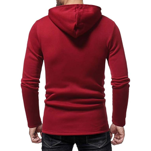 Sudadera con capucha para hombre con botón bordado, ligero poliéster/algodón para primavera - Product Image 6