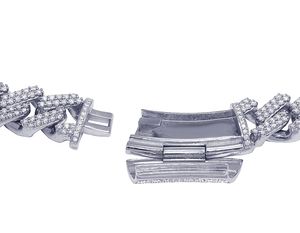 Diseño personalizado especial de alta calidad S925 plata con moissanita diamante redondo cadena cubana para hombres - Product Image 6