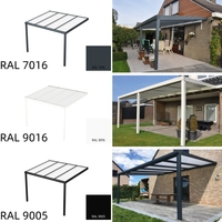 Toldo para Exteriores, Estructura de Aluminio, Invernadero, Pérgola, Terraza, Cubierta de Aluminio, Veranda con Techo de Policarbonato