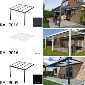 Pergola de jardin en aluminium avec toit en polycarbonate, structure extérieure, véranda, terrasse, auvent - Product Image 5