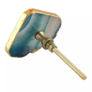 Poignée de porte décorative en agate de luxe, incrustée, imperméable, polie, de forme naturelle, fabriquée à la main, pour portes intérieures - Product Image 2