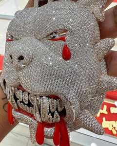 Colgante de Bulldog Resplandeciente con Moissanita VS1 de 20 Quilates, Joyería Hip Hop Glamorosa con Incrustaciones, Chapado en Oro sobre Plata de Ley 925 - Product Image 4