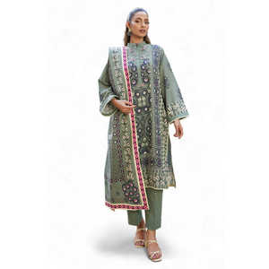 Conjunto de traje Khaddar estampado de 3 piezas para mujer SD-52224 - Product Image 5