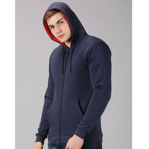 Sudadera con capucha corta de algodón 100% de alta calidad para hombre, con cremallera completa, estampado personalizado, OEM, estilo urbano, venta al por mayor - Product Image 2