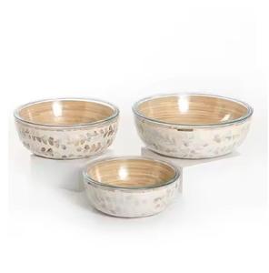 Bols de service en nacre antiques modernes en bois de taille personnalisée, vadrouille décorative pour la maison et les restaurants, décor de table, bols de service - Product Image 6