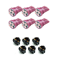 Ampoule LED + Douille 168 194 T10 pour Tableau de Bord, Éclairage de Tableau de Bord 4SMD 3528 12V Rose Violet Matériau PVC Garantie 1 An Kit Voiture