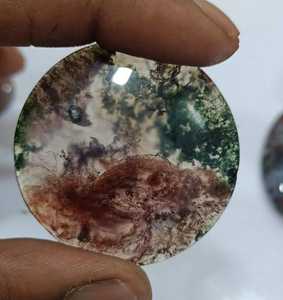 Ágata Musgosa de Calidad AAA, Gema Suelta en Forma y Tamaño para Joyería, Ágata Musgosa Natural y Diseño de Cabujón, 20% de Descuento y Regalo - Product Image 1