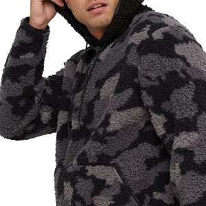 Sudadera con Capucha Sherpa 100% Algodón para Hombre, Ropa de Abrigo de Invierno con Cierre de Media Cremallera, Estilo Urbano, Gruesa y Cálida, Gran Venta - Product Image 3