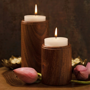 Candelero de madera hecho a mano de lujo con nuevos tonos de diseño personalizados para decoración de mesa en Home Hotel Más - Product Image 3