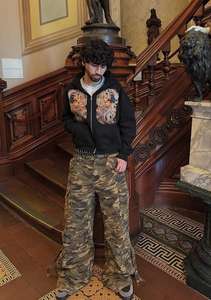 Distressed <b>Zip</b> Heavyweight Oversized <b>Graphic</b> Vintage Print <b>Hoodie</b> Anti-Wrinkle Plus Size XL Streetwear Cotton - Product Image 5