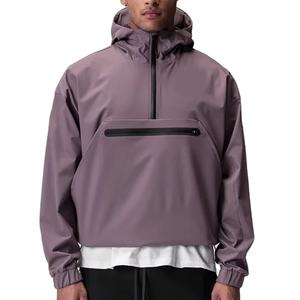 Veste coupe-vent à coque rigide respirante imperméable avec logo personnalisé, coupe ample, légère, pour le sport, la salle de sport, la course à pied, unisexe, 2026 - Product Image 2