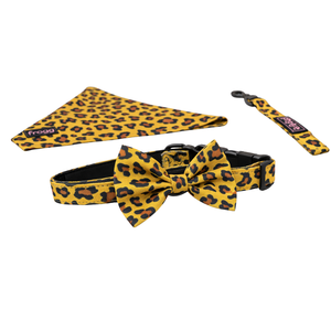 Citrus Pattern Dog Bow <b>Tie</b> Adjustable Pet Collar Accessory Soft Fabric Easy Hook and Loop Closure - Product Image 5