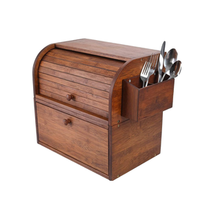 Panera Multifuncional de Bambú Natural de 2 Niveles para Almacenamiento de Alimentos en la Cocina - Product Image 1