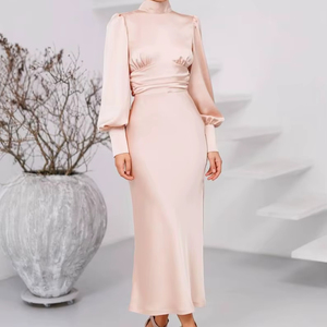 Formal Peach Dress - Elegant Floor-Length Lace Gown