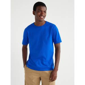 Beige 300g Camiseta de manga corta de algodón pesado Verano Cuello redondo Camisa suelta y base para hombres Mujeres Camiseta básica - Product Image 1